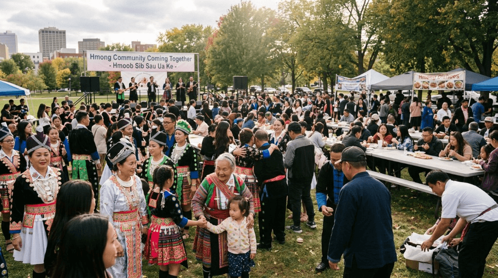 Hmong community gathering across generations